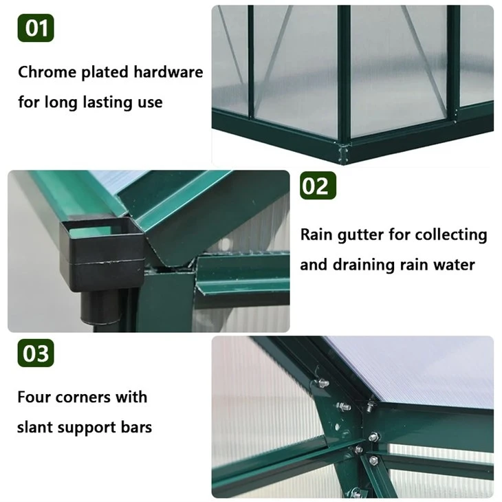 Polycarbonate Garden Aluminum Greenhouse